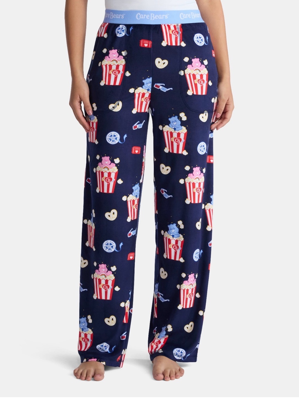 Care Bears Women's Sleep Pant with Pockets, Blue & Red, 3X